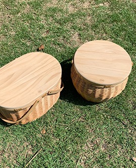 Wood Cooler Table Basket