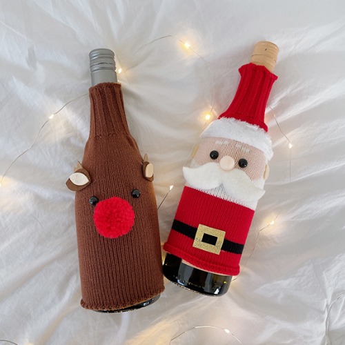 Rudolph and Santa Bottle Cover 루돌프와산타보틀커버