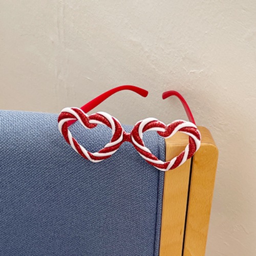 Heart Candycane Glasses 하트캔디케인안경