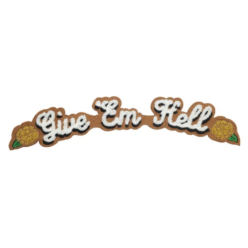 [ROSEHOUND APPAREL] GIVE &#039;EM HELL BACK PATCH - BROWN