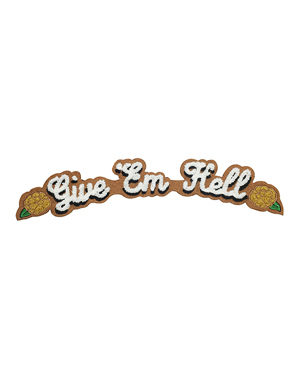 [ROSEHOUND APPAREL]GIVE &#039;EM HELL BACK PATCH - BROWN