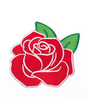 [DARLING DISTRACTION]RED ROSE IRON-ON PATCH