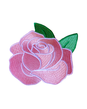 [DARLING DISTRACTION]PINK ROSE IRON-ON PATCH